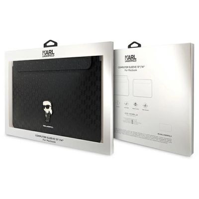 4. Karl Lagerfeld Saffiano Monogram Ikonik Tasche für einen 14-Zoll-Laptop – Schwarz