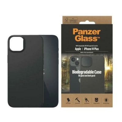 Biologisch abbaubare Schutzhülle von PanzerGlass für iPhone 14 Plus / 15 Plus – Schwarz
