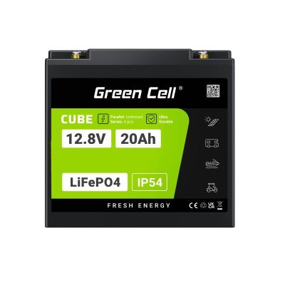 25. GREEN CELL LIFEPO4 CUBE-AKKU 20AH 12V/12,8V 256Wh LFPGC12V20AH
