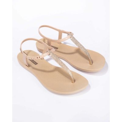 3. Ipanema Sandal Class Damen Flip-Flop Sandalen, Hellbeige mit Gold