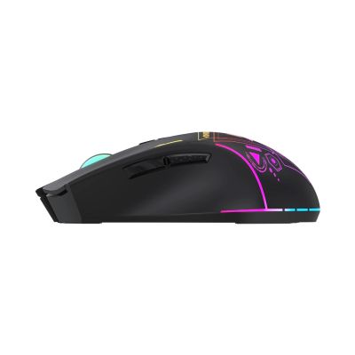 3. Wozinsky WMGB-3200 Kabellose optische Gaming-Maus mit integriertem Akku, 3200 DPI und RGB-Beleuchtung – Schwarz