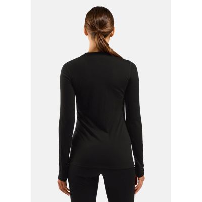 2. ODLO Merino 160 BL Top Crew Neck Damen T-Shirt L/S Gr. M Schwarz