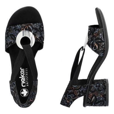 15. Bequeme Rieker W RKR679 schwarze Sandalen