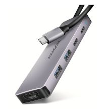 Axagon HMC-5H60 Kabelgebundene Dockingstation USB 3.2 Gen 1 (3.1 Gen 1) Typ-C Grau