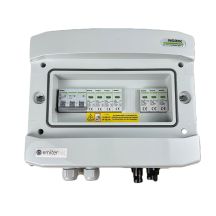Hermetische IP65-EMITER-Anschlussbox für DC/AC mit Noark 1000V DC-Überspannungsableiter Typ 2, 1 x PV-String, 1 x MPPT // Noark AC-Begrenzer Typ 2, 10A 3-phasig