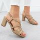 5. Beige Sergio Leone SK884 Damen-Sandalen mit Blockabsatz
