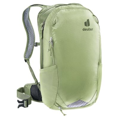 7. Deuter Race Air 14 + 3 Fahrradrucksack, Mineral/Handschuh
