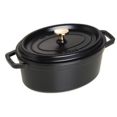 2. Ovaler gusseiserner Topf Staub – 2,35 l, Schwarz
