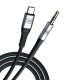 7. 3mk AUX-Miniklinkenkabel (3,5 mm) / USB-C-Kabel – silber