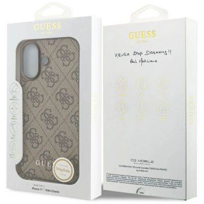 7. Guess 4G Charms Collection MagSafe Hülle für iPhone 17 - braun