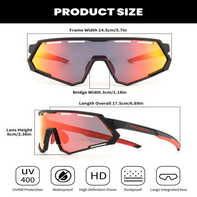 4. Rockbros SP246 Sportbrille, schwarz und rot