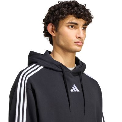 4. adidas Essentials Herren-Hoodie mit 3 Streifen aus French Terry, Schwarz, KY6605