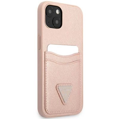 4. Guess GUHCP13MPSATPP iPhone 13 6.1 "rosa / rosa Hardcase SaffianoTriangle Logo Cardslot