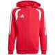 9. adidas Tiro 26 League Sweatshirt-Kapuzenpullover mit durchgehendem Reißverschluss für Kinder, Rot, KF9101