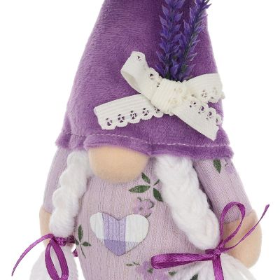 4. Zwergenmädchen in Lavendel, 20 cm, Frühlingsdekoration