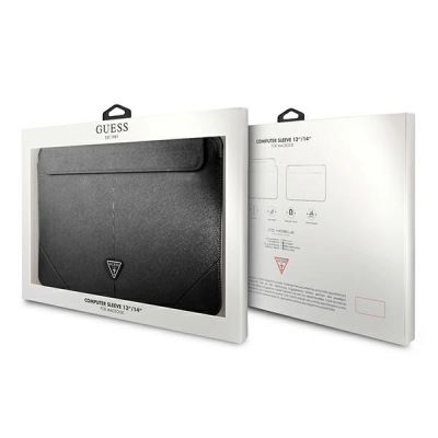 4. Guess Saffiano Triangle Logo-Tasche für einen 14-Zoll-Laptop – Schwarz