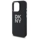 6. DKNY Liquid Silicone Metal Logo Hülle für iPhone 16 Pro – Schwarz