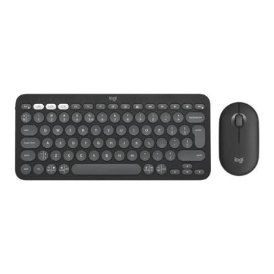 9. Logitech 920-012244 Tastatur und Maus inklusive, universell, kabellos per Funk (RF) + Bluetooth, QWERTY-Tastatur (American International), Graphit