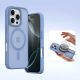 6. Dux Ducis Lawa Lederhülle für iPhone 16 Pro Max mit abnehmbarer magnetischer Brieftasche - Blau