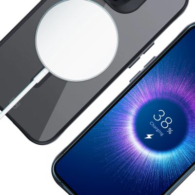 8. 3mk Satin Armor MagCase Hülle mit MagSafe für iPhone 14 Pro Max – transparent mit schwarzem Rahmen