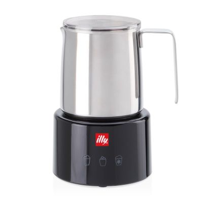 3. Illy 23760 Milchaufschäumer/Milchwärmer, Schwarz, Edelstahl