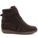2. Damen-Leder-Sneaker-Stiefeletten mit Keilabsatz in Schokoladenbraun Vinceza 31712