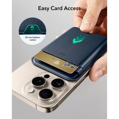 5. ESR Classic RFID Magnetgeldbörse MagSafe für Handys – Marineblau