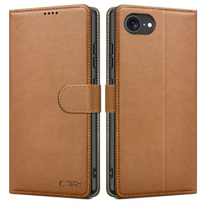 Tech-Protect Brieftaschenhülle für iPhone 16e / 17e – Braun