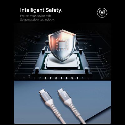 6. Spigen EB10010CCA Essential USB-C / USB-C 100W 100CM Kabel - Weiß