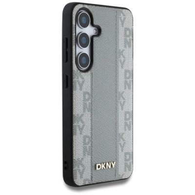 4. DKNY Leather Checkered Pattern MagSafe-Hülle für Samsung Galaxy S25 Taupe