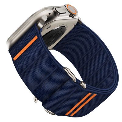 3. Tech-Protect Nylon Slip Strap für Apple Watch 44 / 45 / 46 / 49 mm - Marineblau