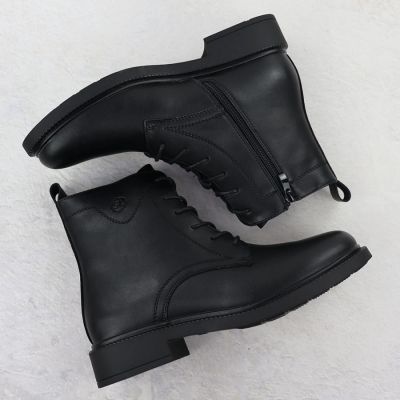 14. Gefütterte schwarze Damen-Lederboots im Worker-Stil Sergio Leone BT25172-S
