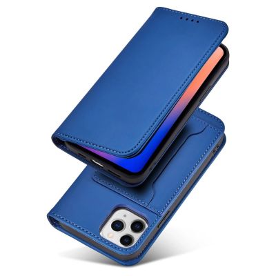 3. Magnetkartenetui für iPhone 12 Cover Kartenetui Kartenständer blau