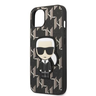 6. Karl Lagerfeld KLHCP13SPMNIKBK iPhone 13 mini 5.4" Hardcase schwarz/schwarz Monogram Ikonik Patch