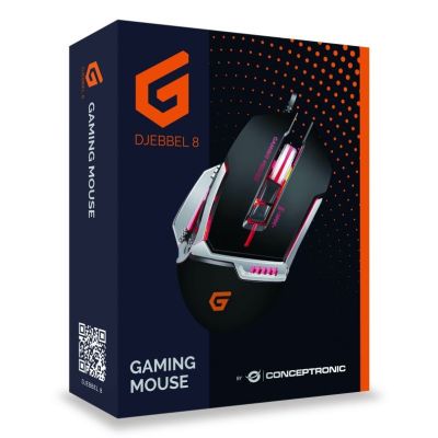 9. Conceptronic DJEBBEL 8 Gaming-Maus, Rechtshänder, USB Typ-A, optisch, 4000 DPI