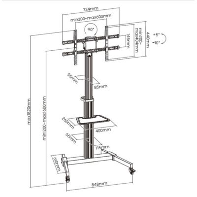 11. Equip 650630 TV-Halterung 2,18 m (86") Silber