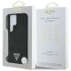 8. Guess MagSafe Hülle mit genarbtem Pfingstrosenmuster und Dreieckslogo für Samsung Galaxy S25 Ultra, Schwarz