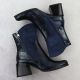 14. Damen-Lack-Stiefeletten mit Blockabsatz, blau M.Daszyński SA269-1