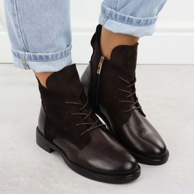 7. Damen-Wildlederstiefeletten in Braun Potocki Z25-SZ12080