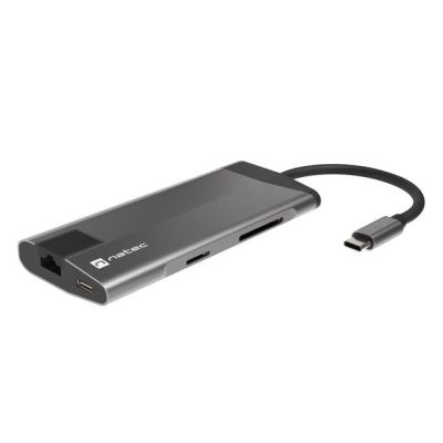 3. NATEC MULTIPORT-ADAPTER FOWLER PLUS USB-C->USB 3.0 3X, HDMI 4K, USB-C PD, RJ45, MICRO SD NMP-1690