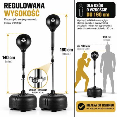 22. Stehender Boxball für Erwachsene, verstellbar, Reflexfunktion | DBX BUSHIDO