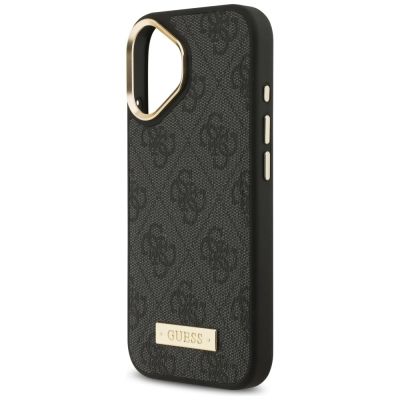 6. Guess 4G Logo Plate MagSafe Hülle für iPhone 17 - Schwarz