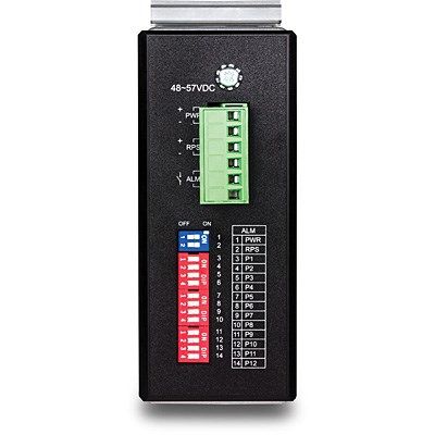 3. TRENDnet 12-Port Gigabit Managed L2+ PoE+ Metal Industrial Switch
