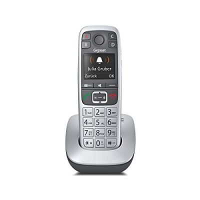 6. Gigaset E560 DECT-Telefon, Anruferkennung, Schwarz, Silber