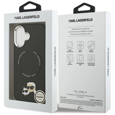 8. Karl Lagerfeld Karl & Choupette Pins MagSafe Hülle für iPhone 17 - Schwarz
