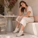 8. Beige Leder-Sandalen für Damen, geschlossen, Remonte Rieker R8777-60