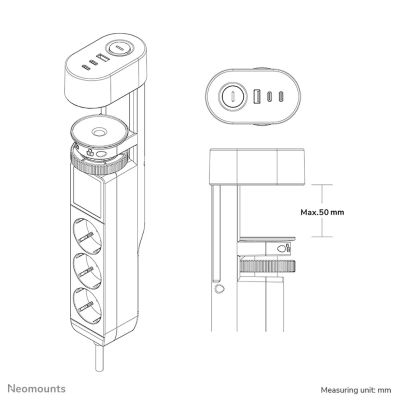 14. Neomounts DS22-840WH6 1,4 m 3-fach Steckdosenverteiler, weiß für den Innenbereich