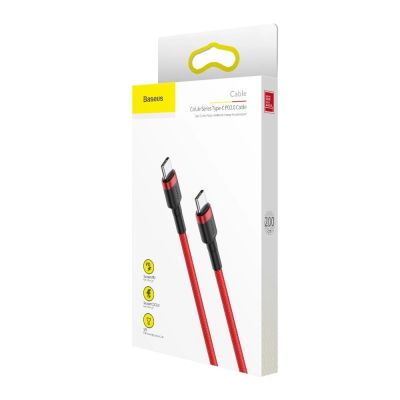 12. Baseus CATKLF-H09 USB-C – USB-C PD QC-Kabel 60 W 3 A 480 Mbit/s 2 m – rot