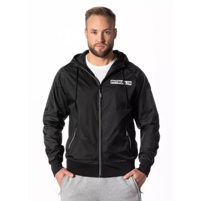 3. Pit Bull West Coast Athletic Logo Herren-Frühlingsjacke, Schwarz, Übergangsjacke - 52300190000