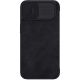 4. Nillkin Qin Leder Pro Hülle iPhone 14 Plus Kamera Cover Holster Cover Flip Case Schwarz